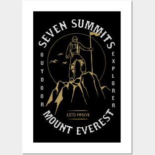 Mount Everest Outdoors Explorer Summit Mountain Climber Posters and Art